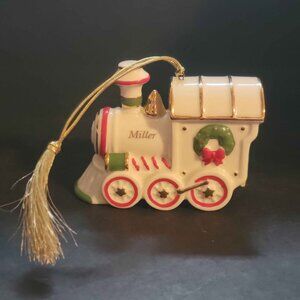 Lenox Holiday Accent Train Ornament. Crafted From Ivory Porcelain With 24k Gold